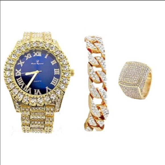 "Denver" Watch, Chain, and Ring Set - Picture 1 of 5